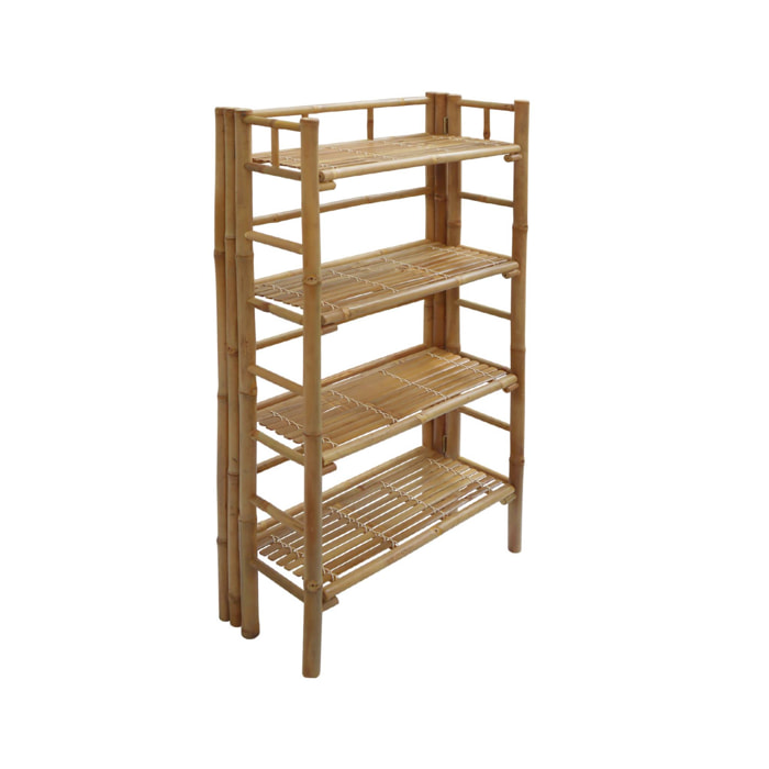 Etagère en bambou 4 niveaux L66 x P29cm x H135.5cm