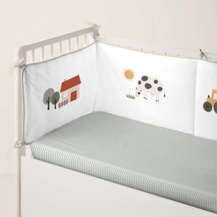 Protector de cuna - 100% Algodón - Con Cintas - Farm Life