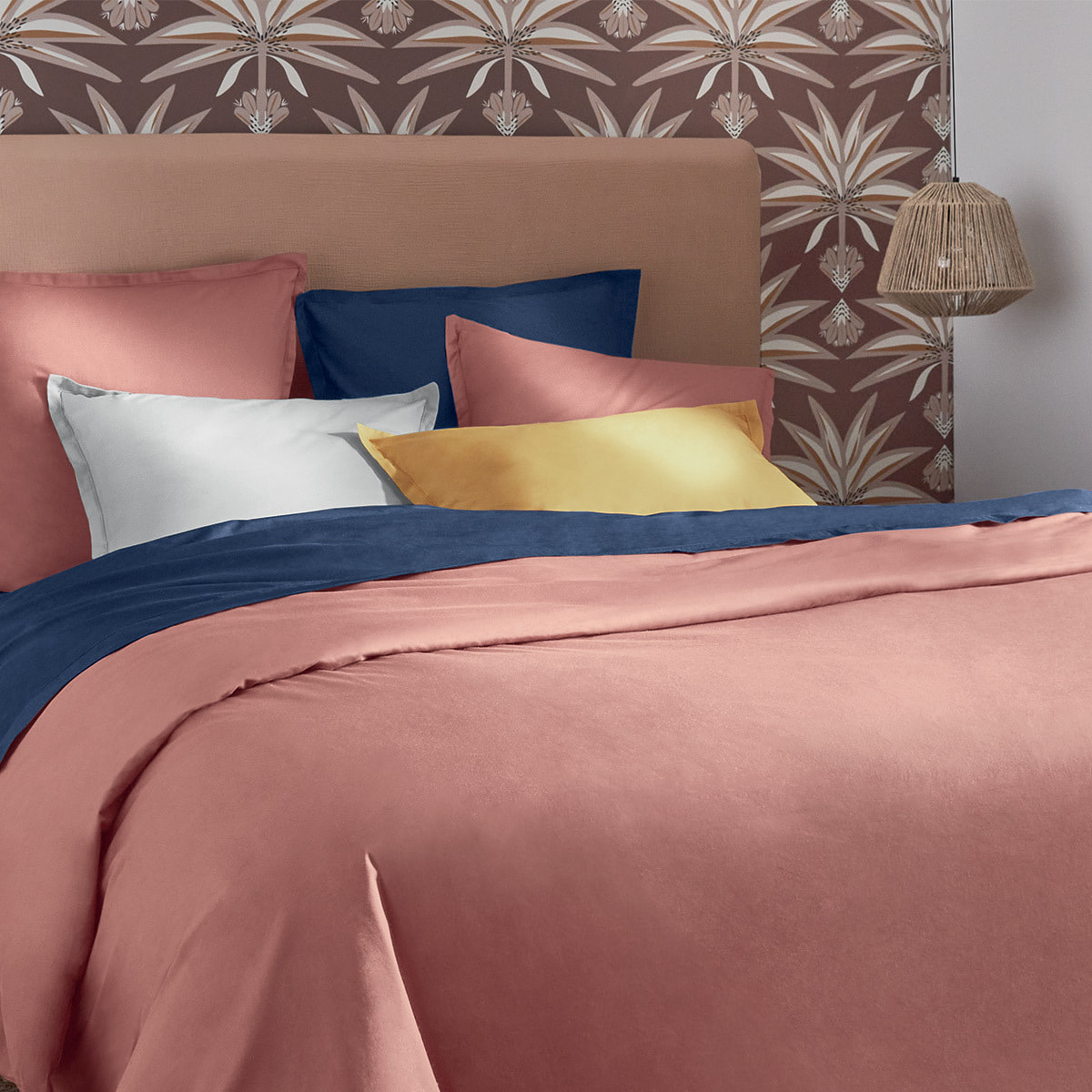 Taie d'oreiller "Carina" coton jaune moutarde 63x63cm