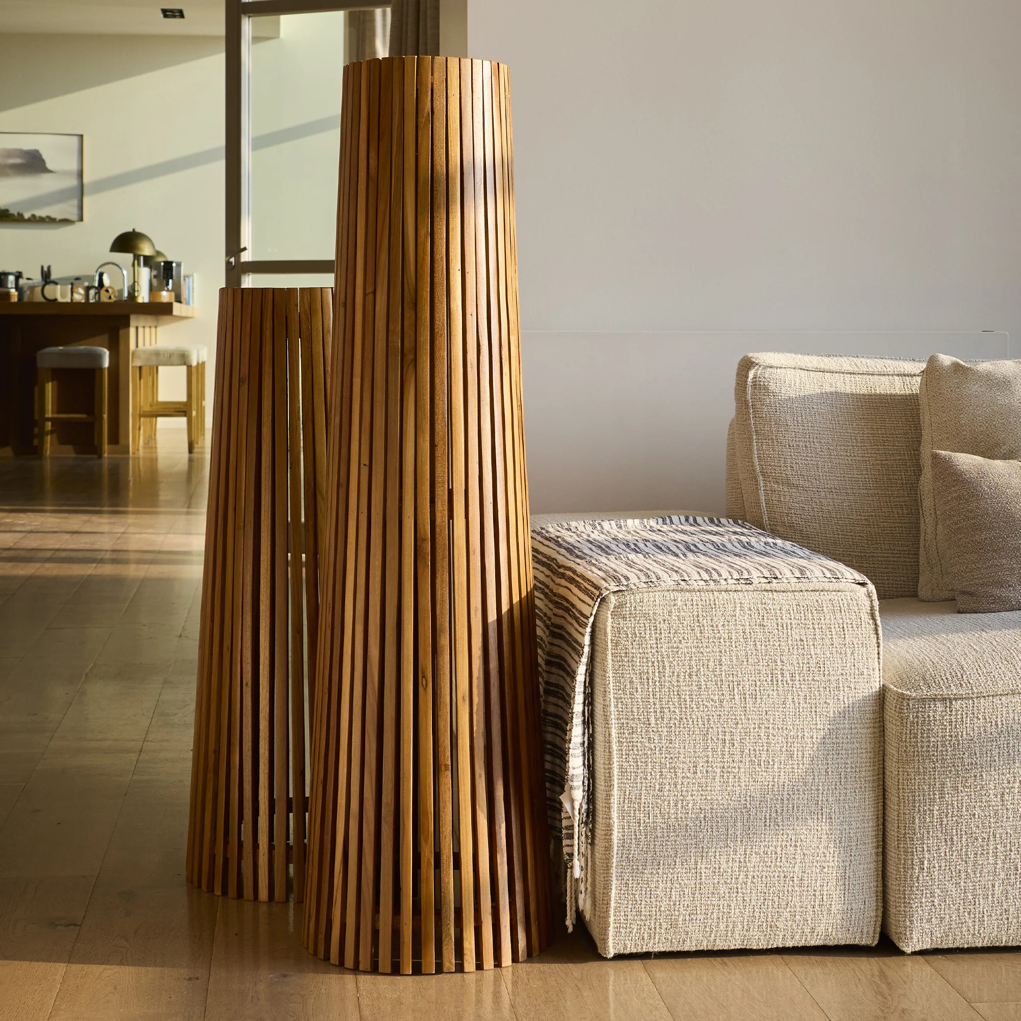 Lampadaire solaire bois TECKA H90CM