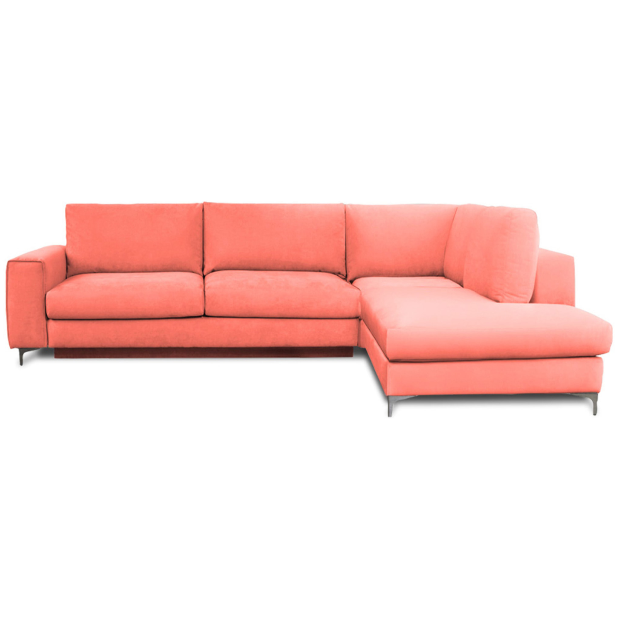 Canapé Velours Angle Droit Fiesole - 3 Places