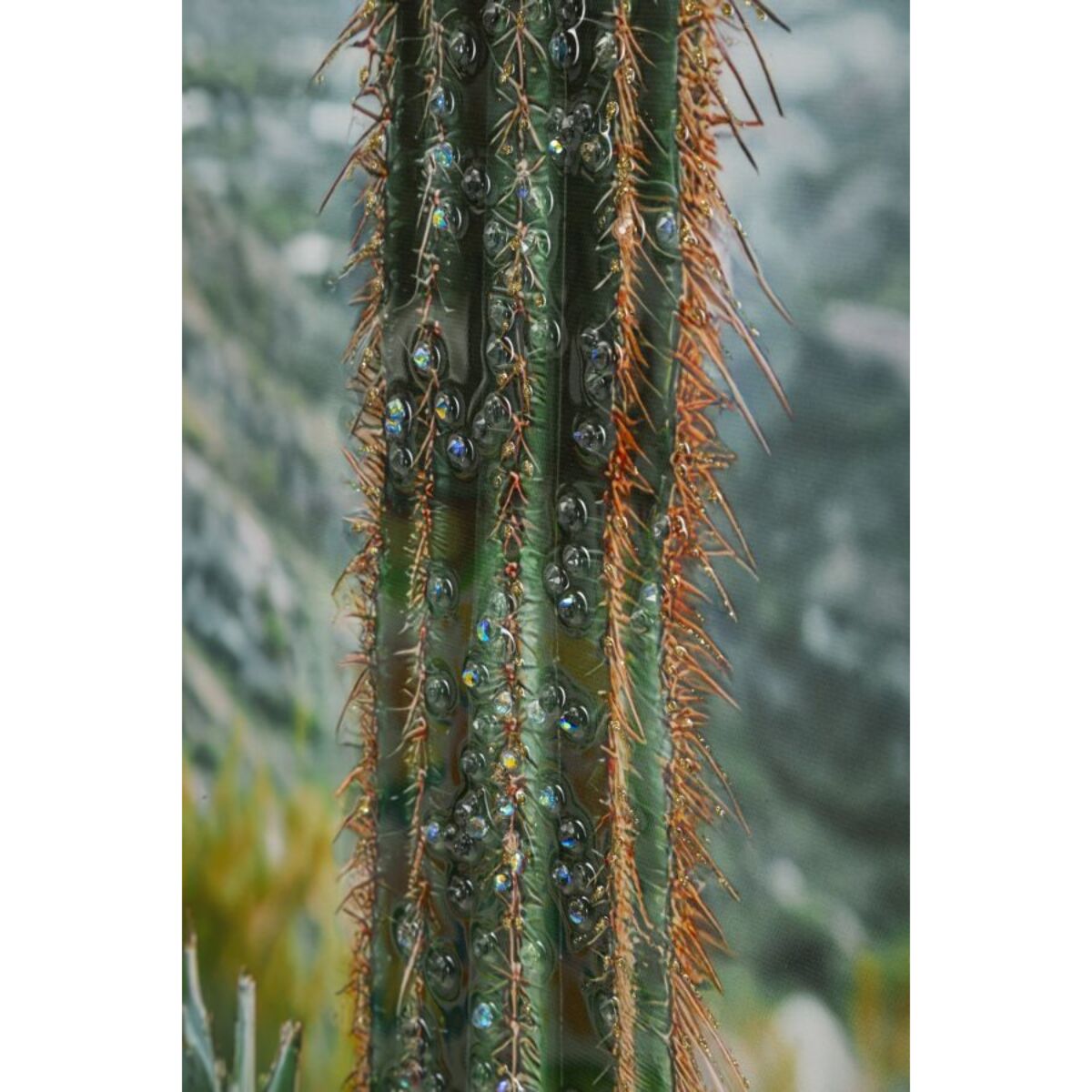 STAMPA SU TELA LACCATA C/CORNICE CACTUS -A- CM 60X4X90