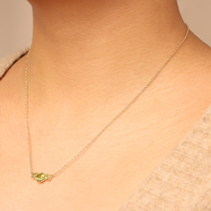 Collana in Argento 925 placcato Oro Giallo 18Kt con Peridoto Verde