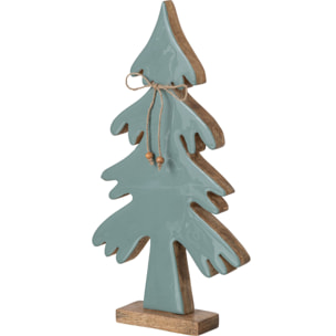 J-Line Pin nœud - bois de manguier - naturel/turquoise - medium