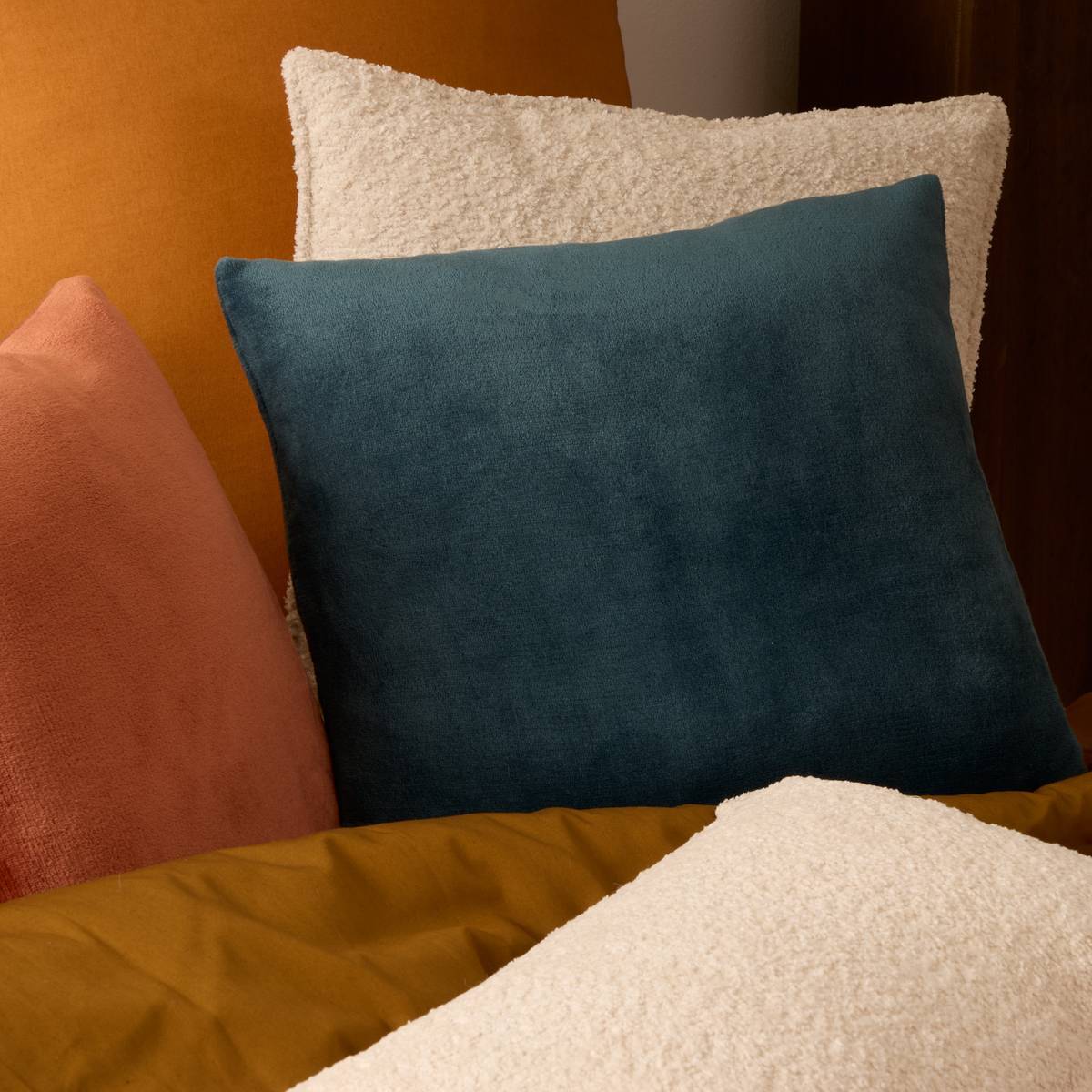 Coussin Ollis bleu egéen 38x38cm