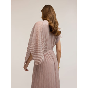 Motivi - Vestito lungo plissé metallizzato - Rosa