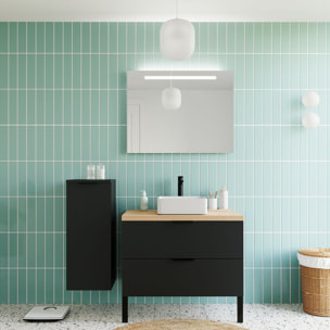Meuble salle de bain vasque posée 2 tiroirs - SOHO