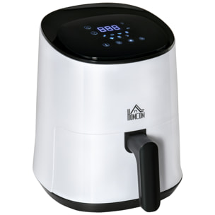 Friteuse sans huile air fryer 1300 W 2,5 L avec affichage numérique, 7 programmes, température réglable, minuterie et panier antiadhésif blanc noir