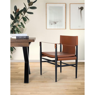 Sillón de Cuero Sintético 57 Cm Estilo Contemporáneo Elegante
