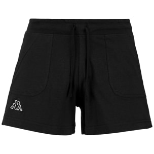 Pantaloni Corti Kappa Donna Logo Caber Nero