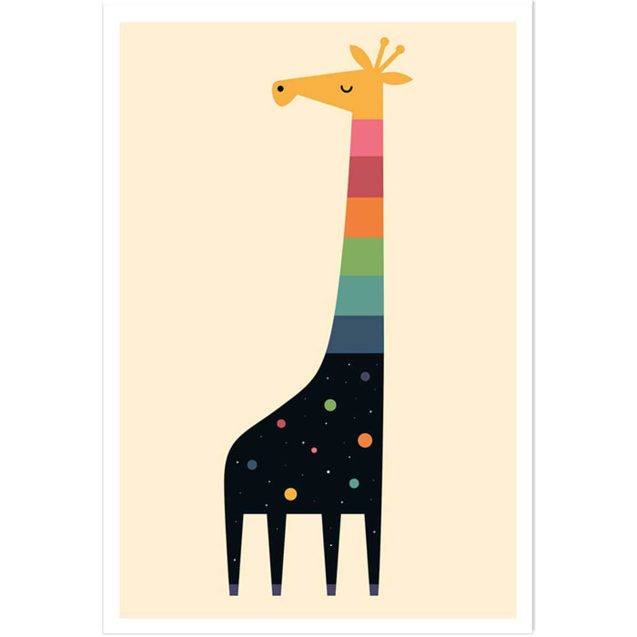 Affiche enfant girafe galaxie  Affiche seule