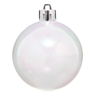 Lot de 8 boules D.7cm rouge blanc