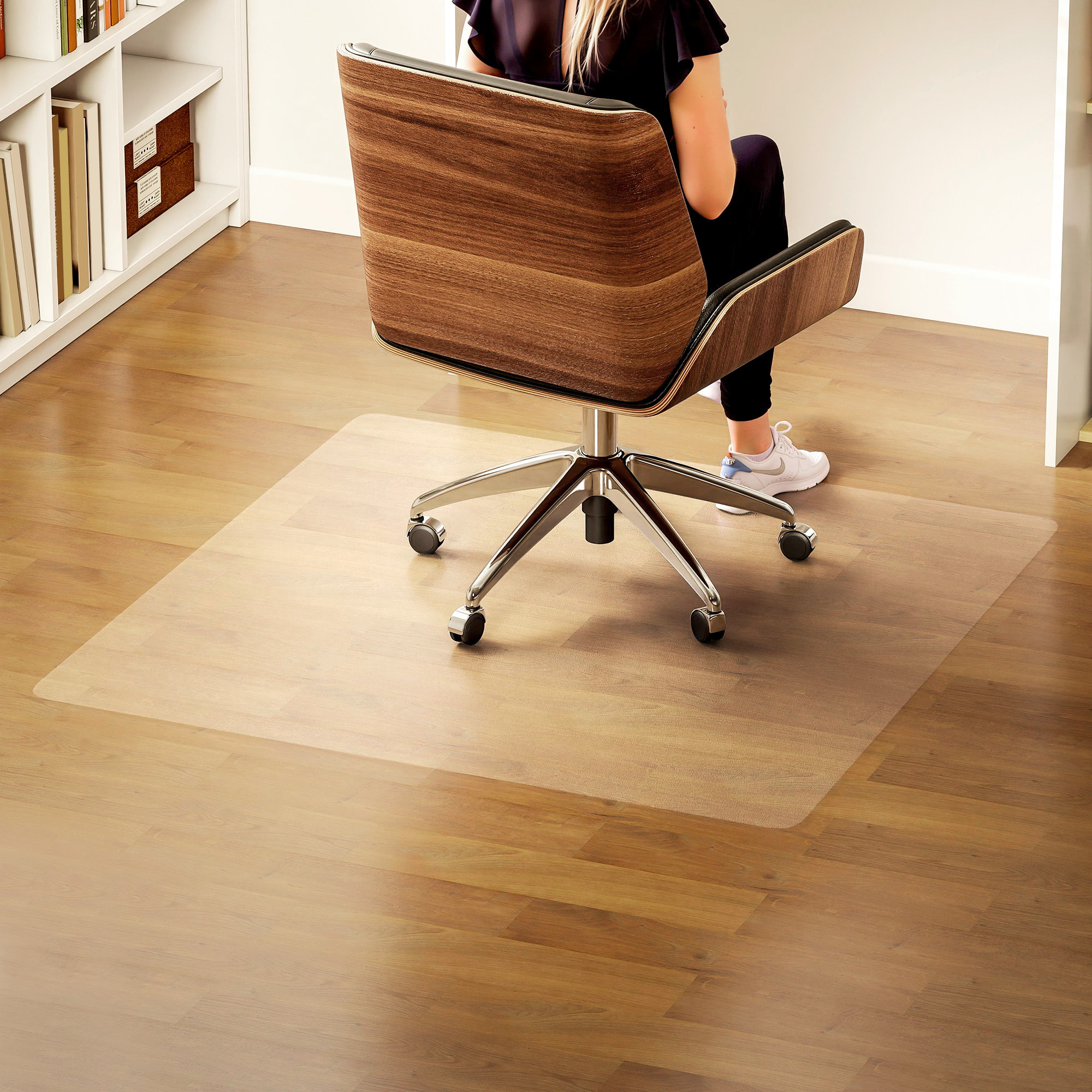 Alfombrilla Protectora para Suelos 120x120 cm Alfombra para Silla de Escritorio para Oficinas para el Hogar Resistente y Fácil de Limpiar Transparente