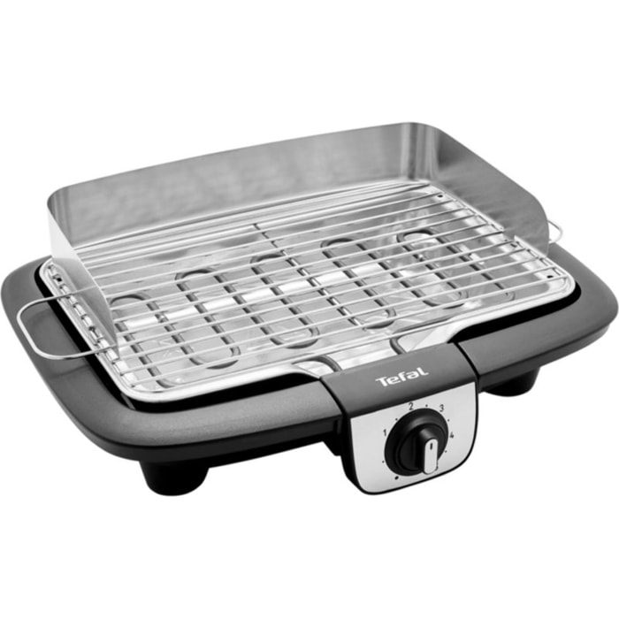 Barbecue électrique TEFAL BG90A810 Easygrill inox à poser, 37x23.5 cm