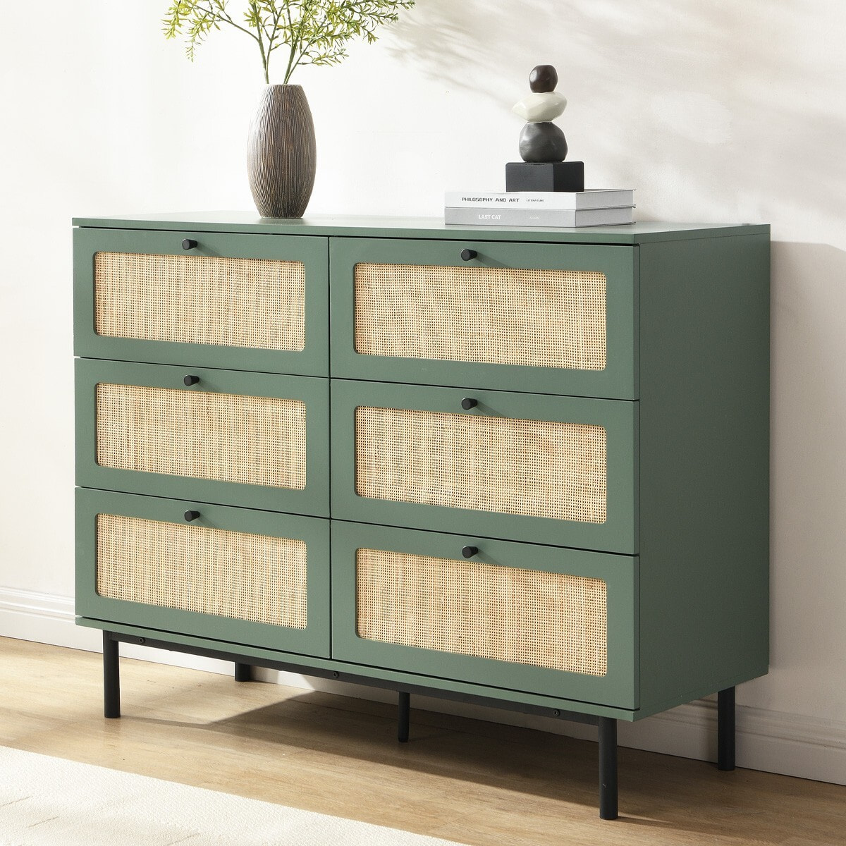 Commode 6 tiroirs en cannage - LUMA