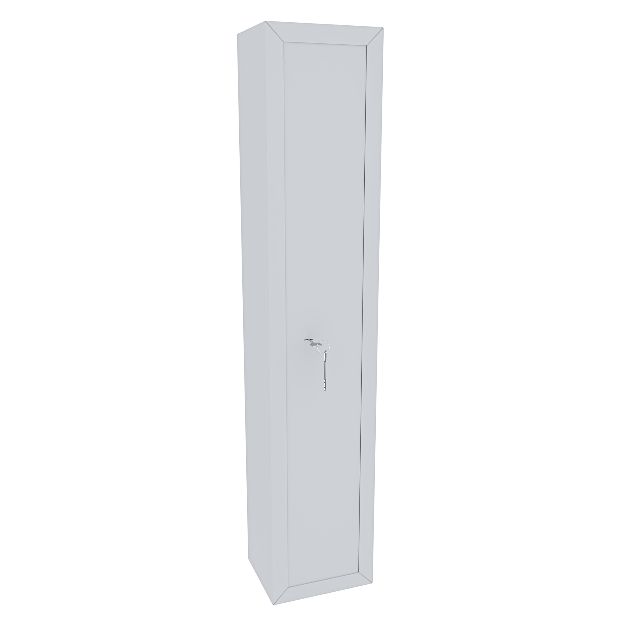 Armadio Portafucili Armi Blindato Fuciliera In Acciaio Con Cassetto Tesoretto Con Serratura E Chiave A Doppia Mappa Bianco Opaco 148x30x25 Cm 3 Posti