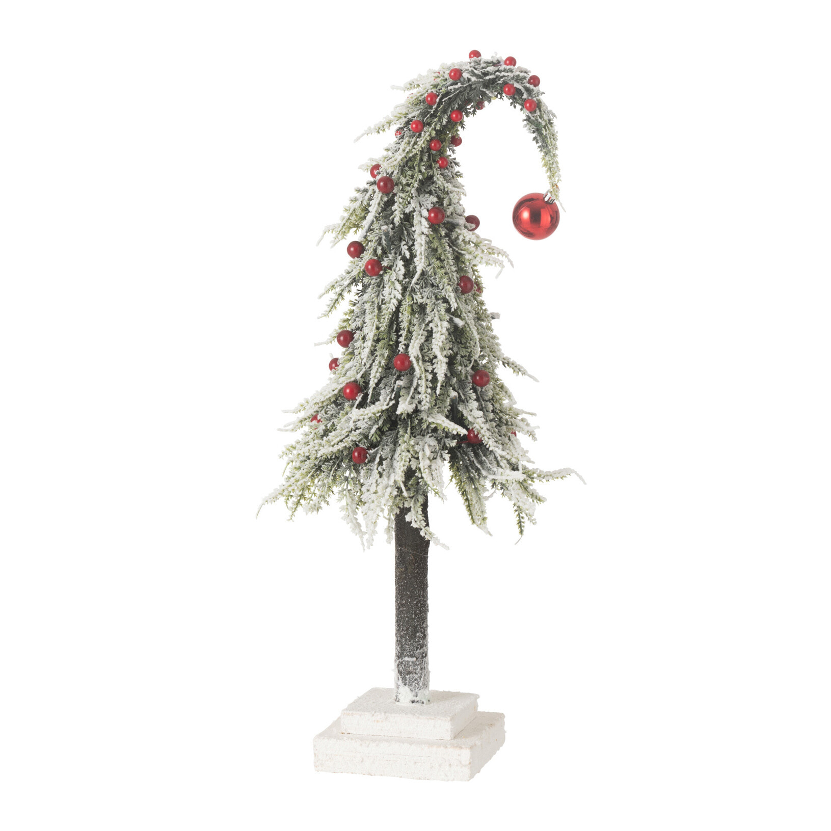 J-Line décoration sapin De Noël Bonnet Neige - plastique - vert/rouge - medium - LED