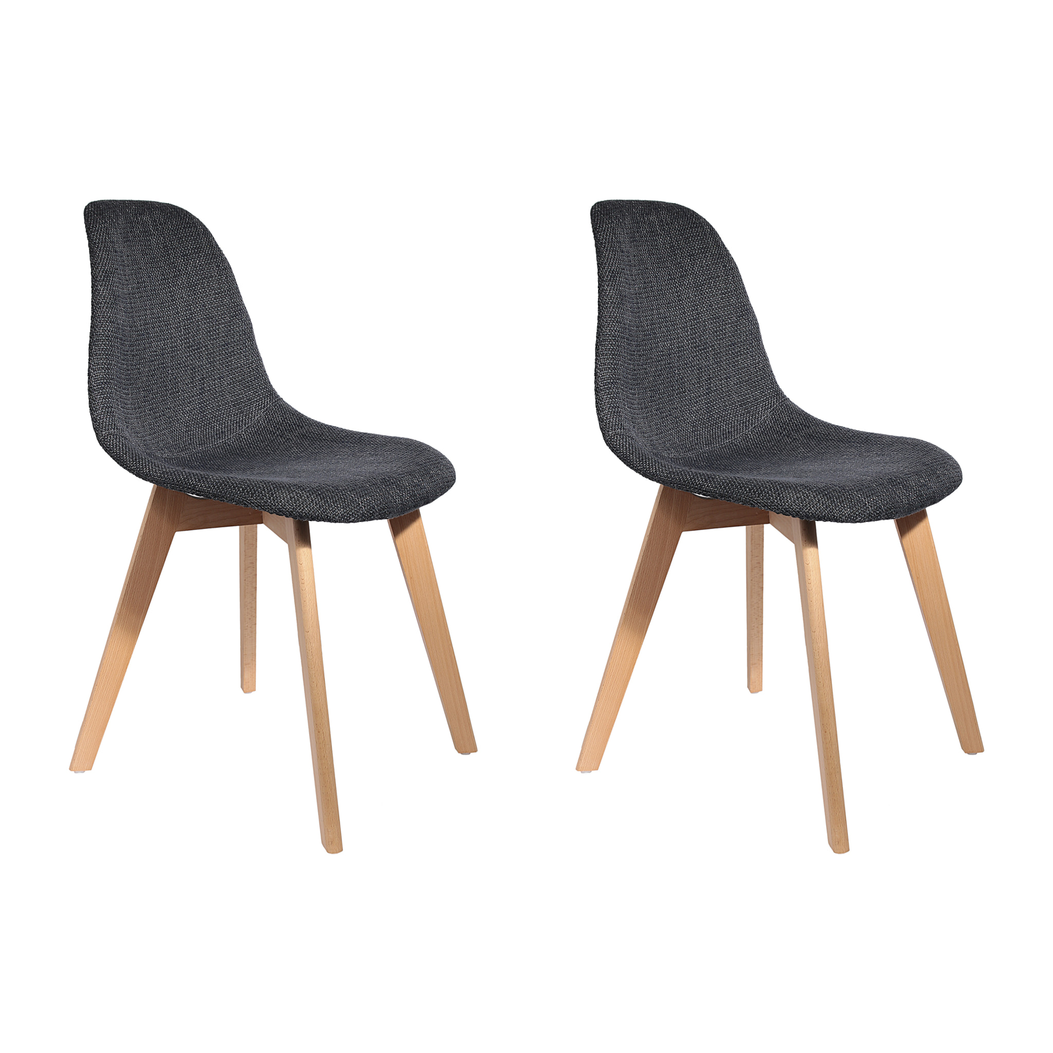 Chaise Grosse Maille Noire - Lot De 2