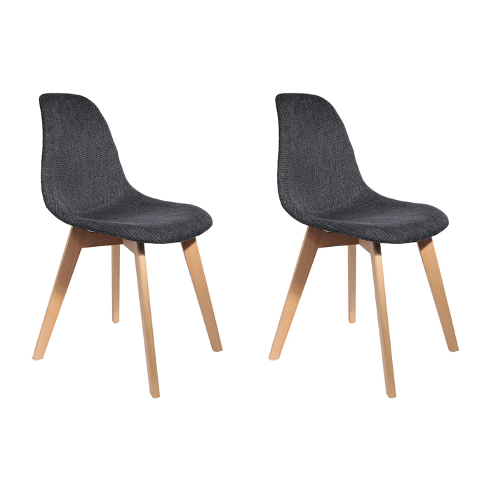 Chaise Grosse Maille Noire - Lot De 2