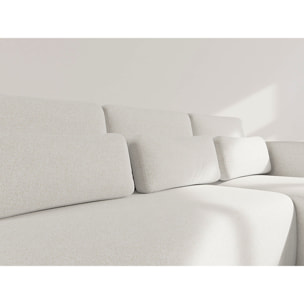 Mahina - canapé d'angle droit 4 places convertible avec coffre en tissu texturé - Beige