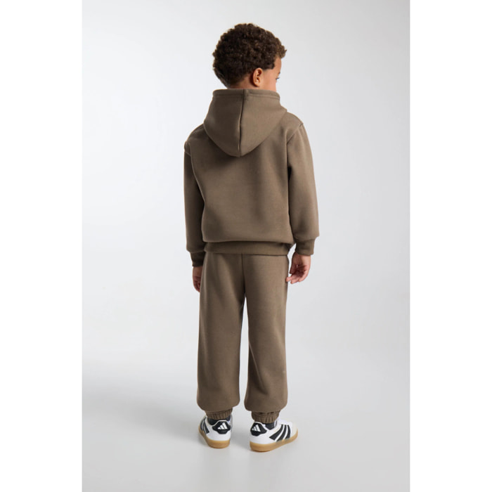Chándal deportivo de niño afelpado sudadera y jogger ancho verde botella