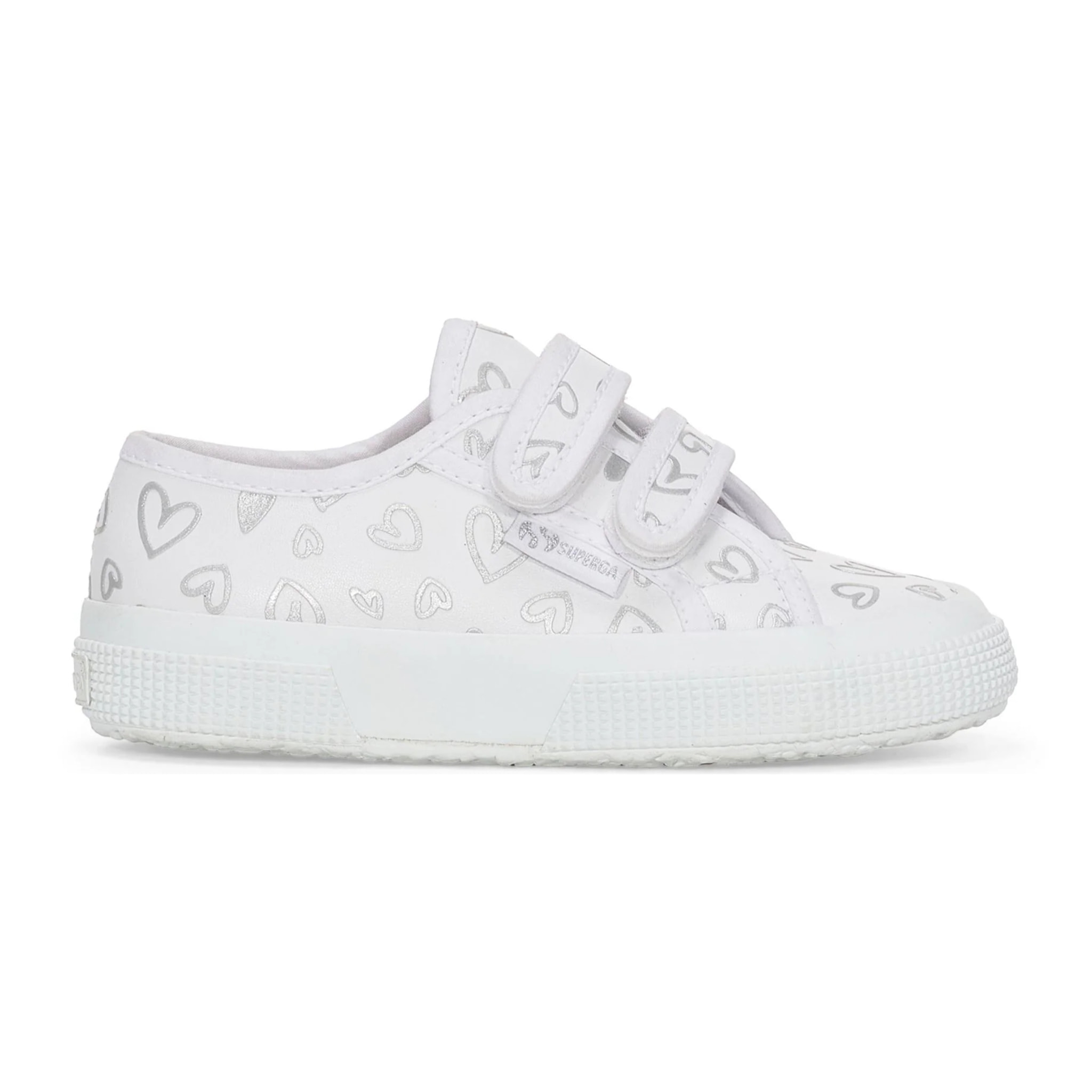 Le Superga Bambina 2750 KIDS STRAPS VEGAN MATERIAL CUTE HEARTS PRINT