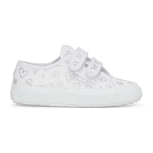 Le Superga Bambina 2750 KIDS STRAPS VEGAN MATERIAL CUTE HEARTS PRINT