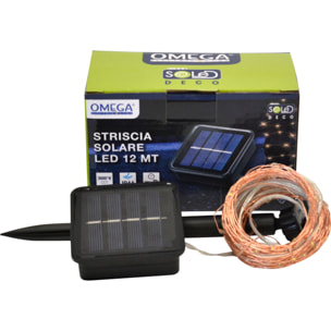 OMEGA Striscia led ad energia solare 12 mt 6w 3000k ip44