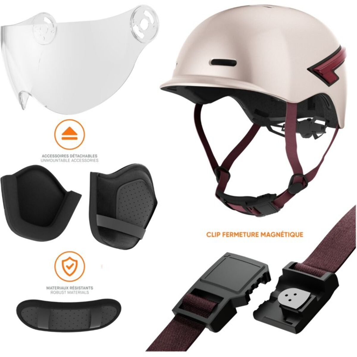 Casque trottinette CASR Led Glow rose taille L