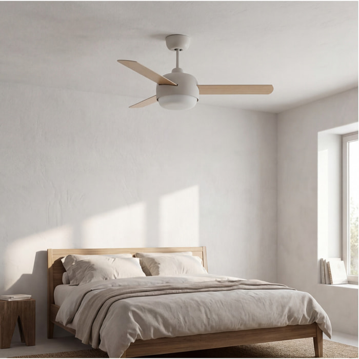 Forlight Ventilador IP20 Klar E27 40W Blanco antiguo Madera