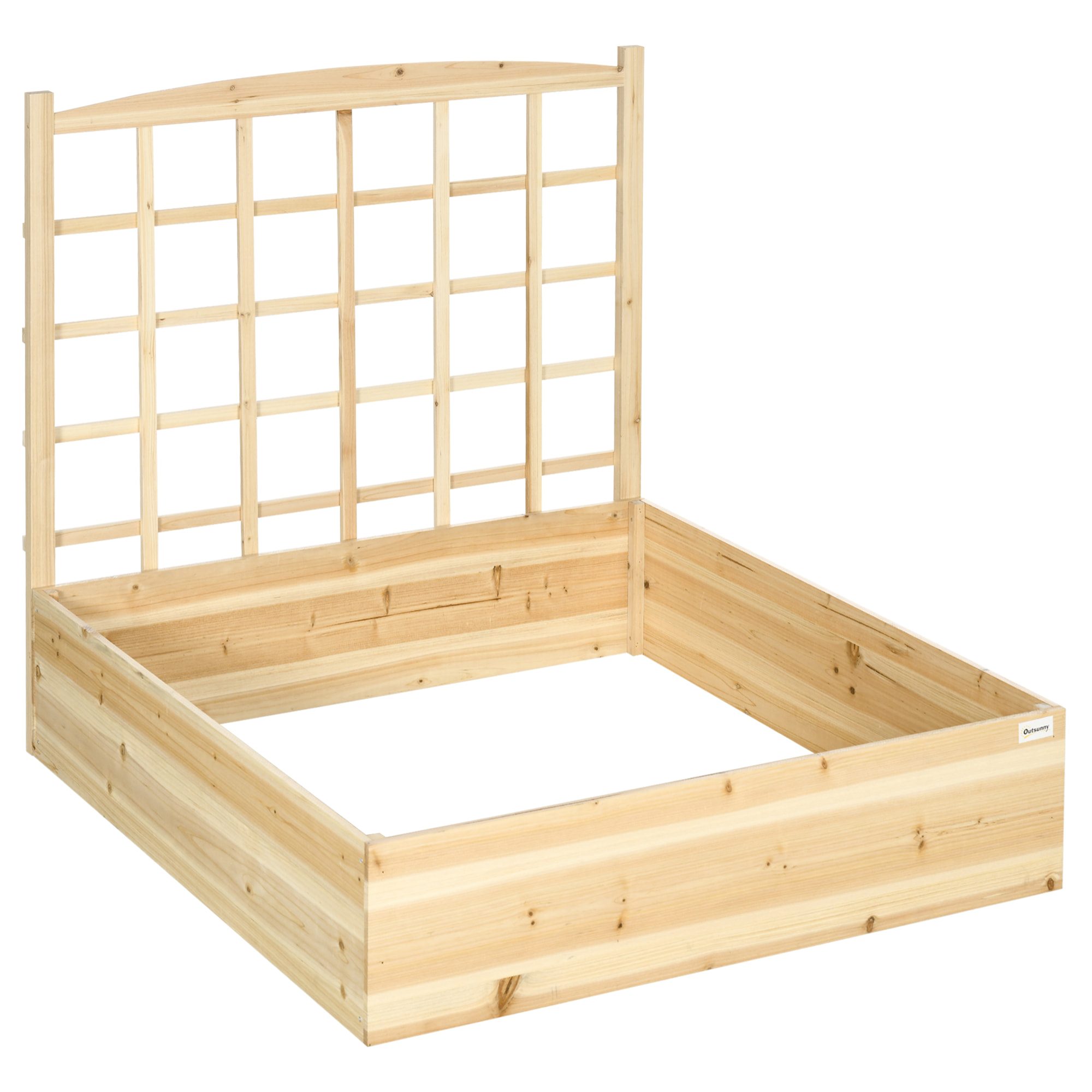 Jardinera de Madera con Enrejado Arriate de Jardín con Celosía Jardinera de Caja para Trepadoras Cultivos Verduras Flores 110x116x120 cm Natural