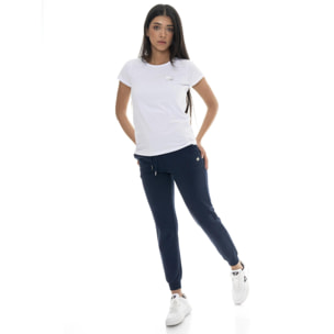 Pantalón de mujer de algodón sin forro polar con puños Leone Basic