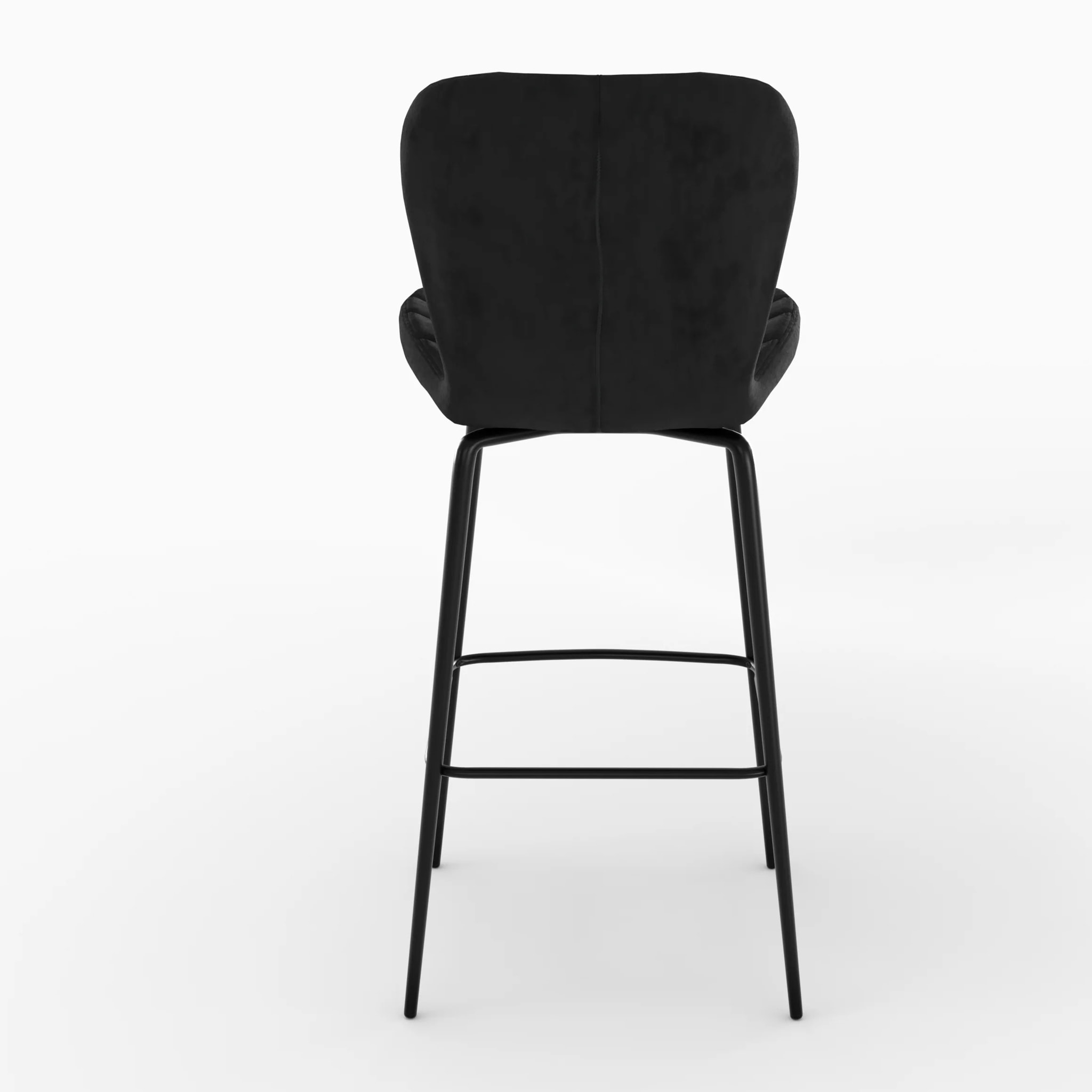 Lot de 2 chaises de bar en velours noir 75 cm - Mazzia