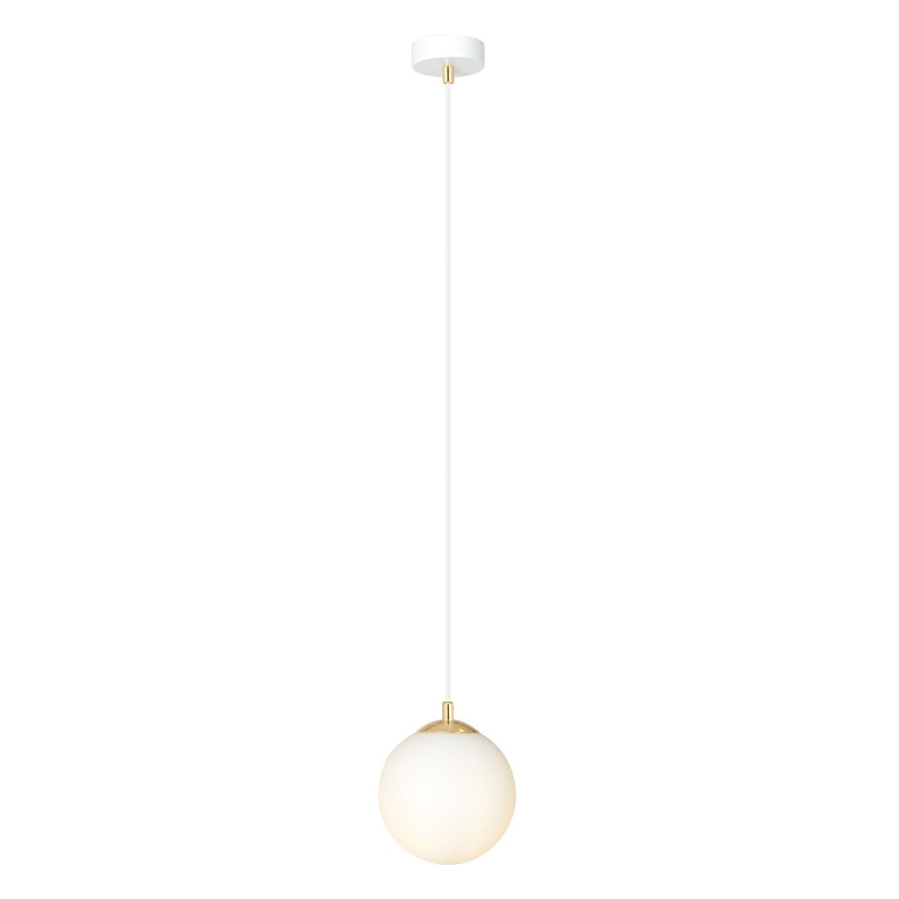 Lampada a sospensione Royal in acciaio bianco opaco e oro