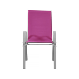 Fauteuil jardin Textilène "Cordoba" - Phoenix - Rose - Lot de 2