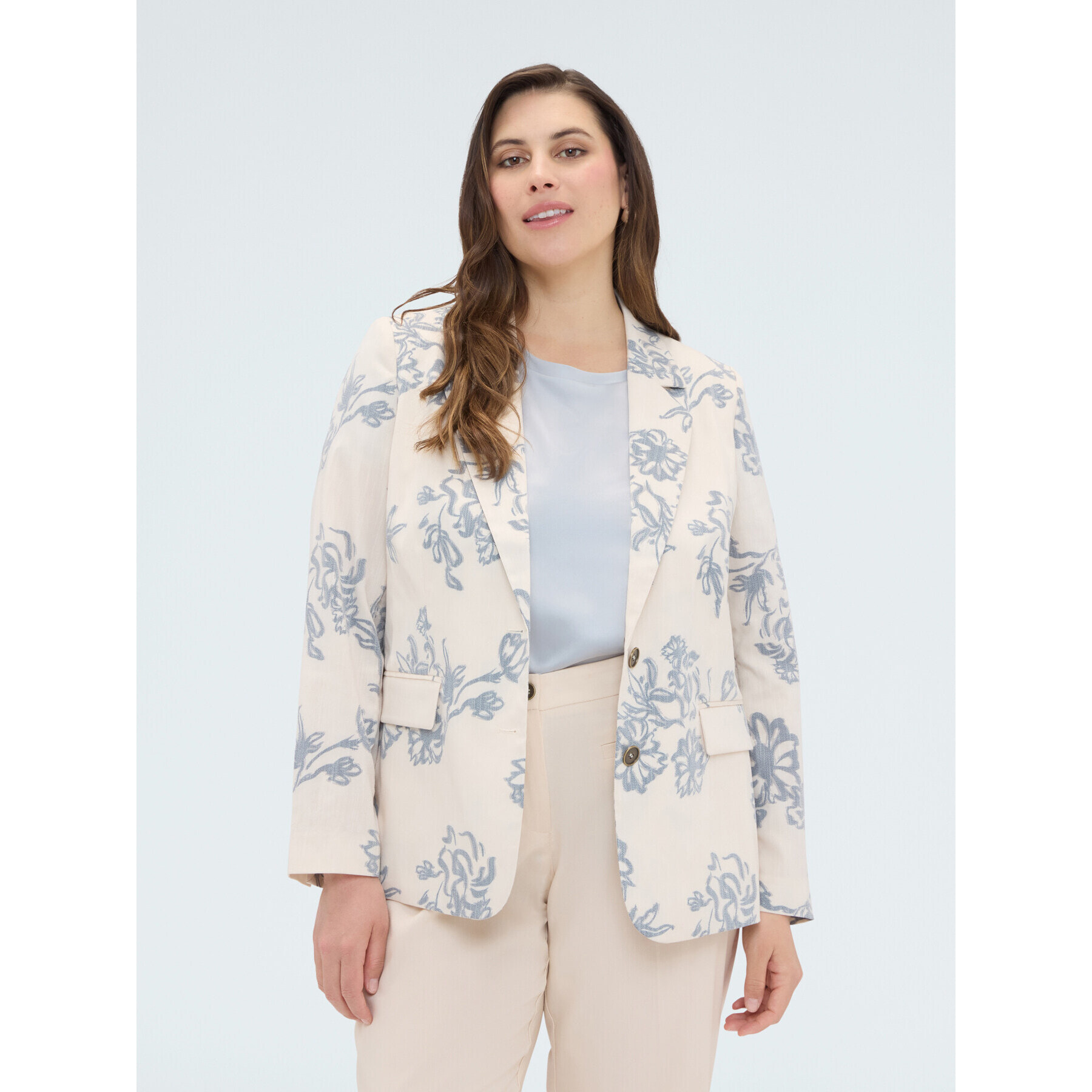 Fiorella Rubino - Blazer con estampado floral - Beige