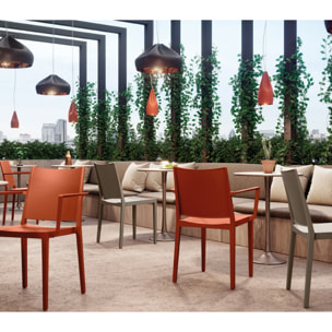 Lot de 2 fauteuils de jardin en plastique - terracotta - LAGOS