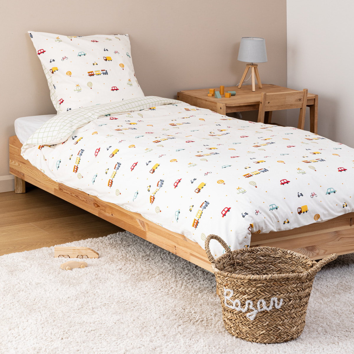 Parure de lit Telma motif voiture 140x200cm