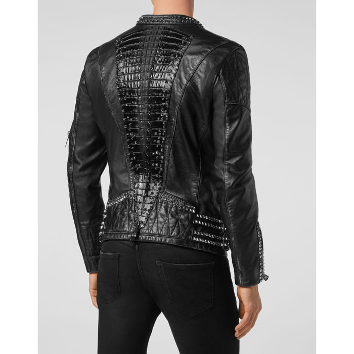 PHILIPP PLEIN Biker de cuero