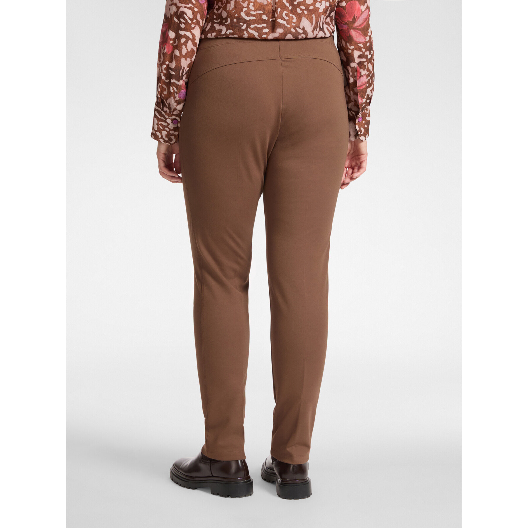 Elena Mirò - Pantalones slim fit en punto milanés - Marrón