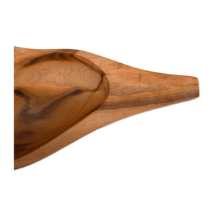 Plateau apéro 4 coupelles 49 cm en bois massif de teck - MALIA