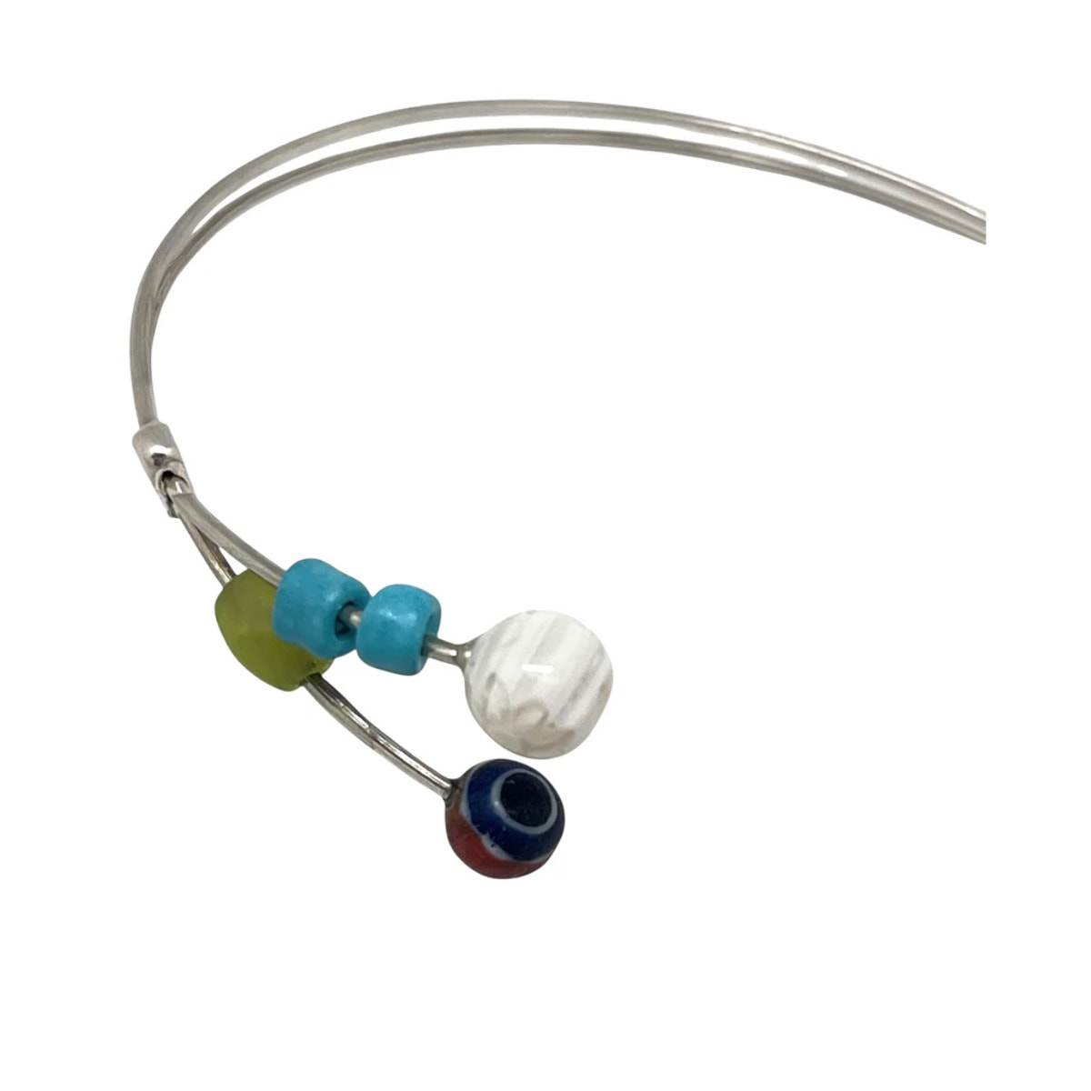 Pulsera multicolor hilo plata de ley ajustable Palta Única cristl