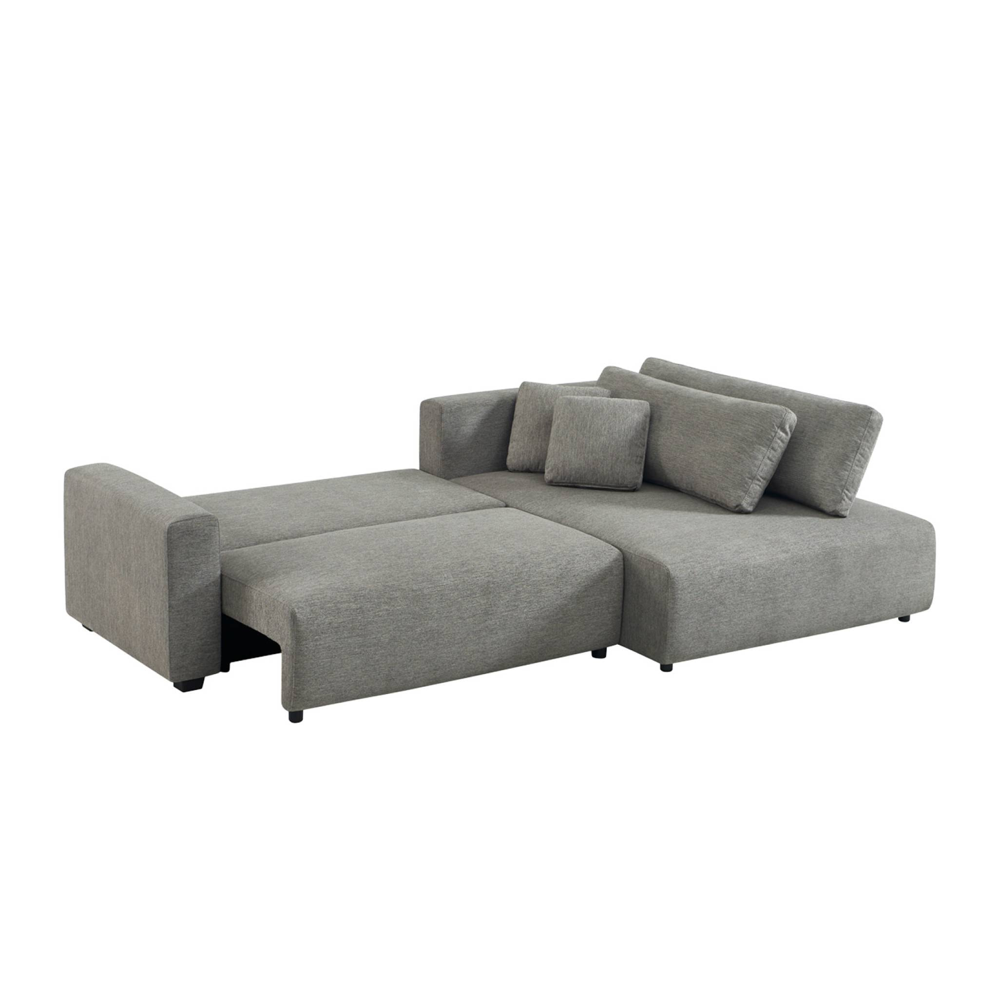 Canapé d'angle droit convertible 3 places tissu avec coffre WIDE