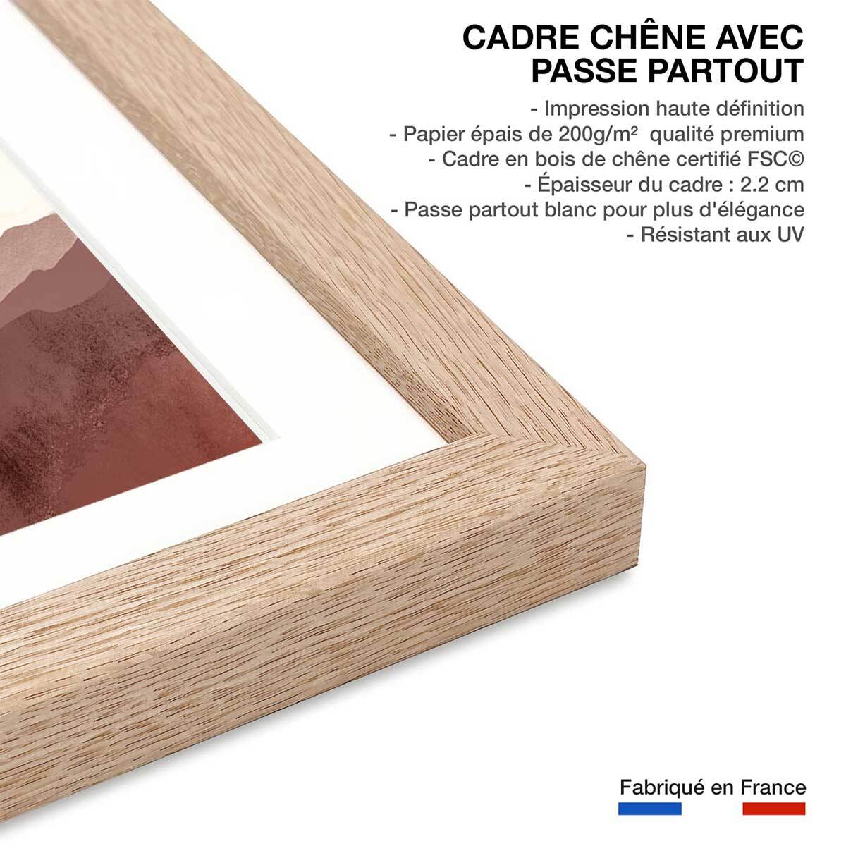 Affiche enfant ciel de montgolfière  Affiche sous cadre bois