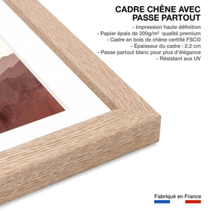 Affiche enfant ciel de montgolfière  Affiche sous cadre bois