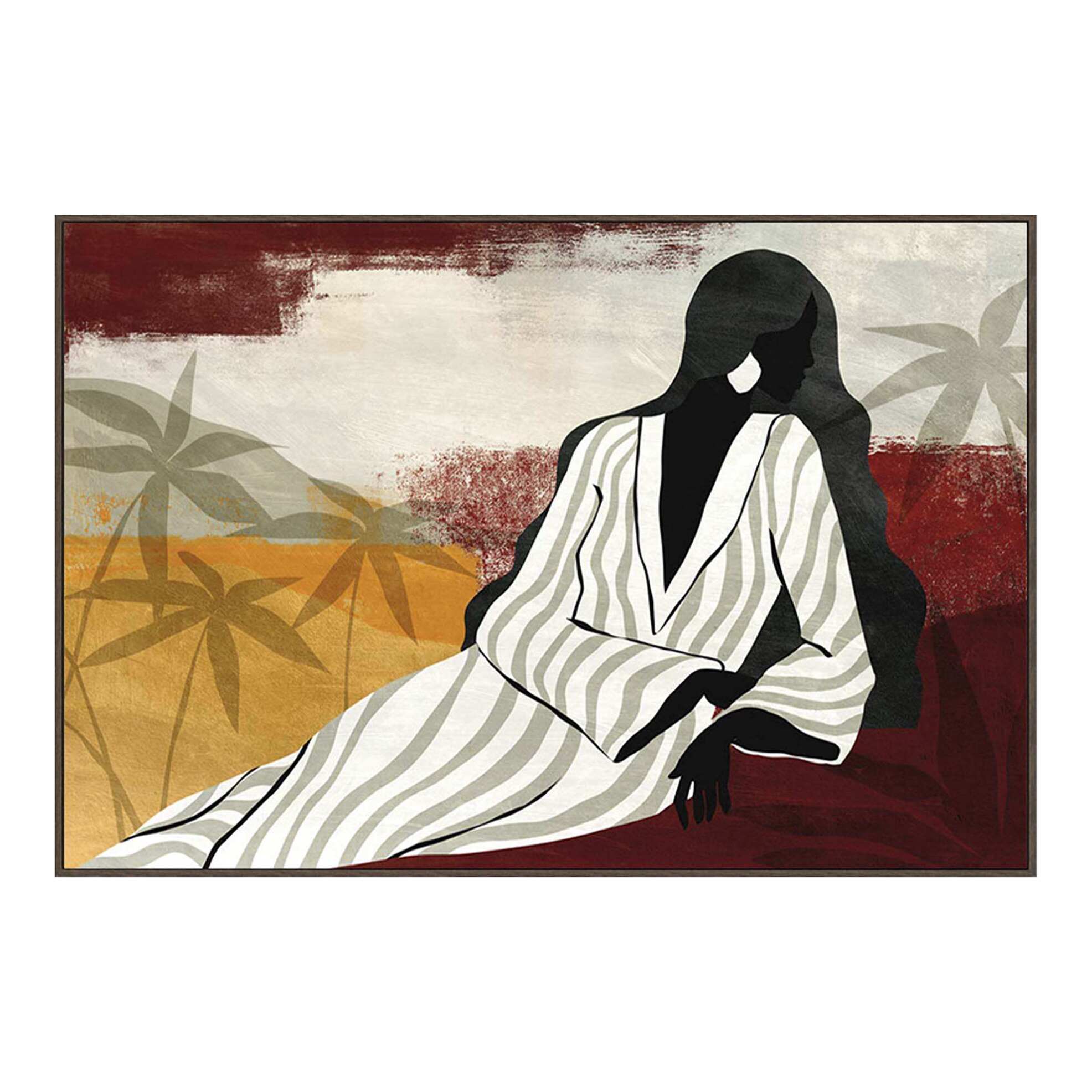 Cuadro Africana 50% Pintado A Mano 123x4x83 Cm