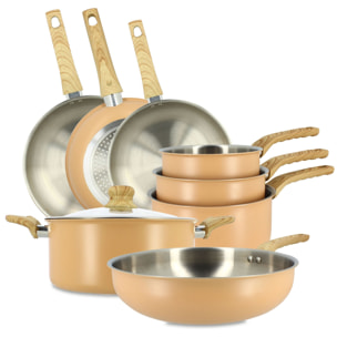 Batterie de cuisine 8 pièces en acier inoxydable - tous feux EASYNOX