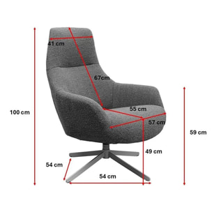 Fauteuil pivotant Mimi crème Kare Design