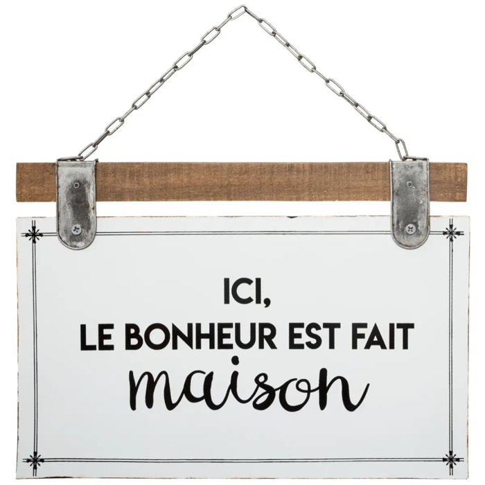 Plaque "Citation" - bois et métal - 35x25 cm