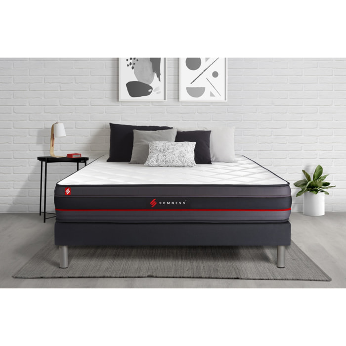 Ensemble matelas REGEN à mémoire de forme + sommier kit noir